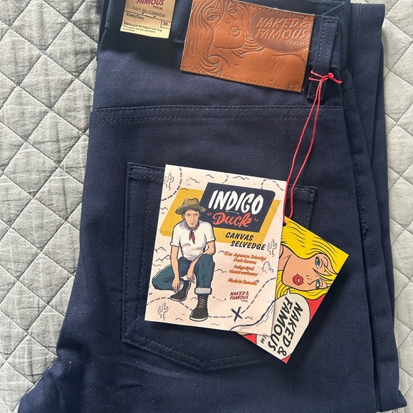 Naked & Famous Men's Indigo Selvedge Duck Pants - Picture 1 of 8
